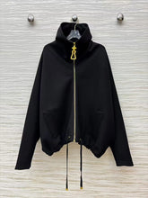 Gold Zipper Black Hoodie Jacket